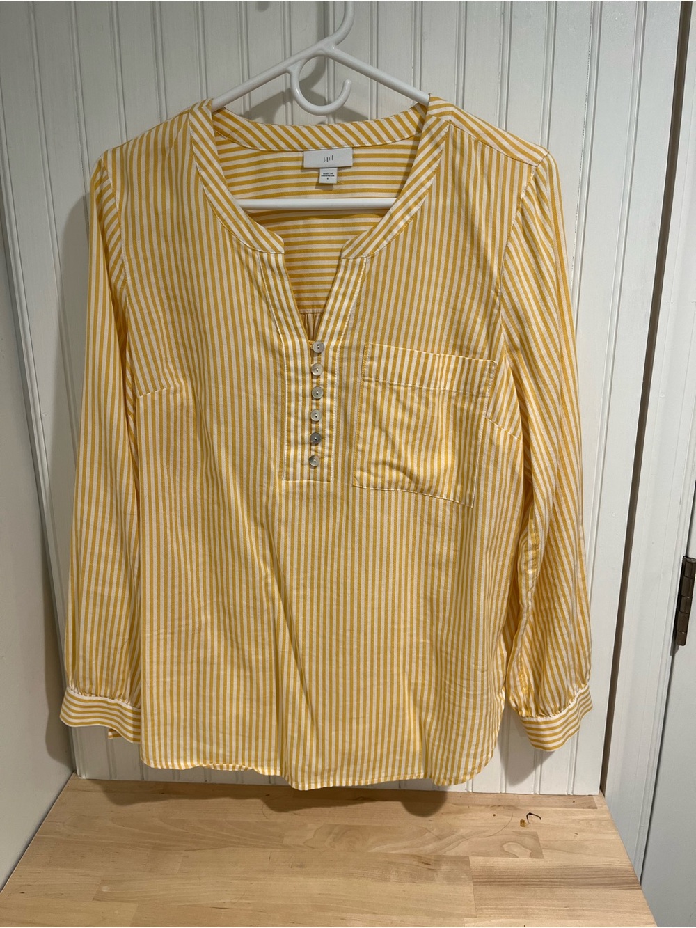 J. Jill Yellow & White Striped Top